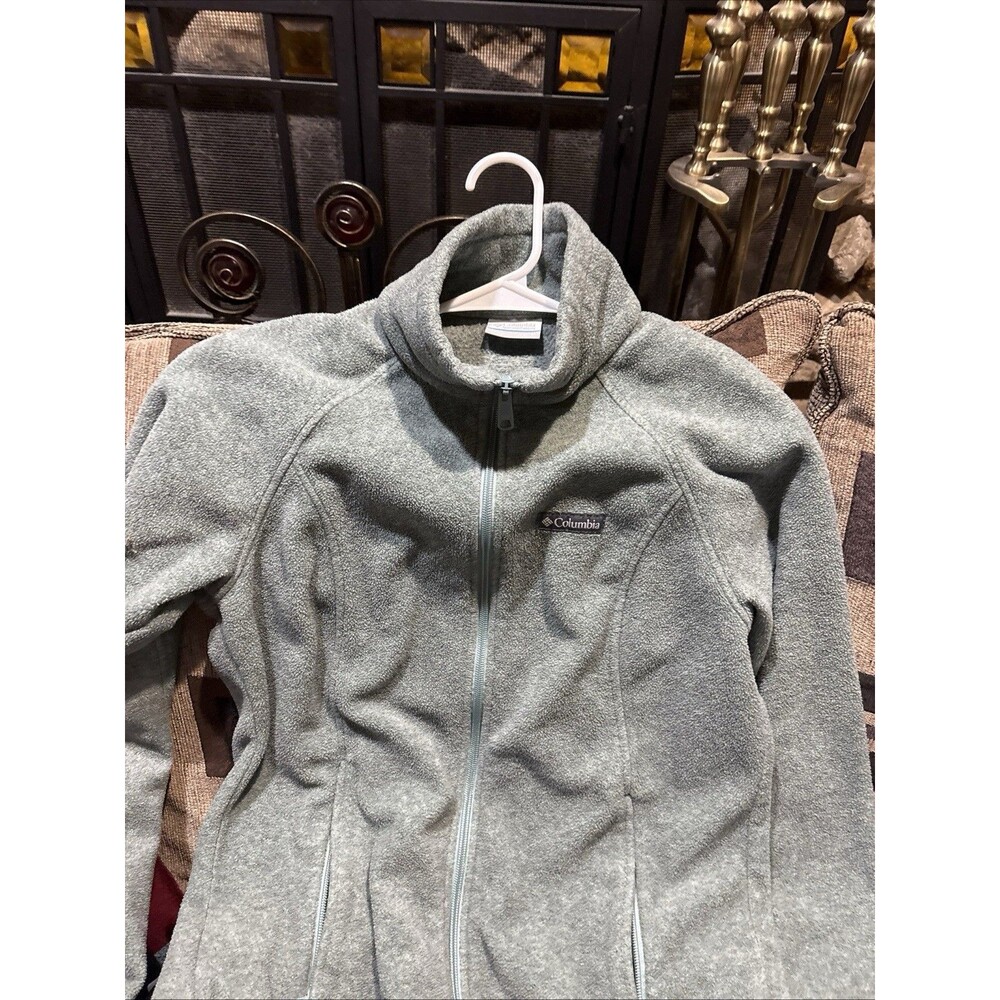 Columbia Women's Benton Springs Relaxed Full Zip Fleece Jacket Green Size Medium